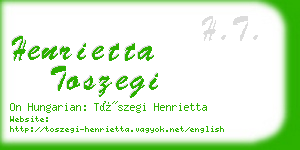 henrietta toszegi business card